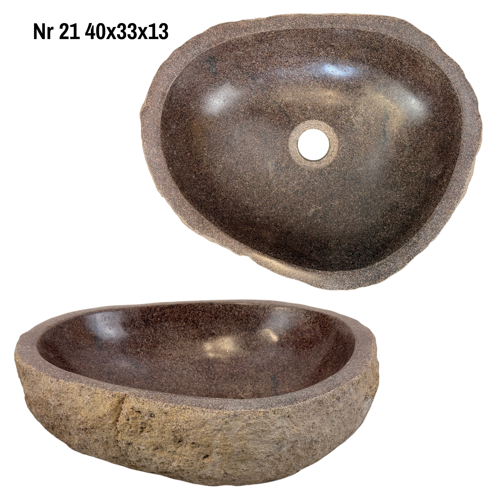 Natural stone washbasin - bathroom toilet countertop washbasin wash bowl - unique - boulder stone solid 