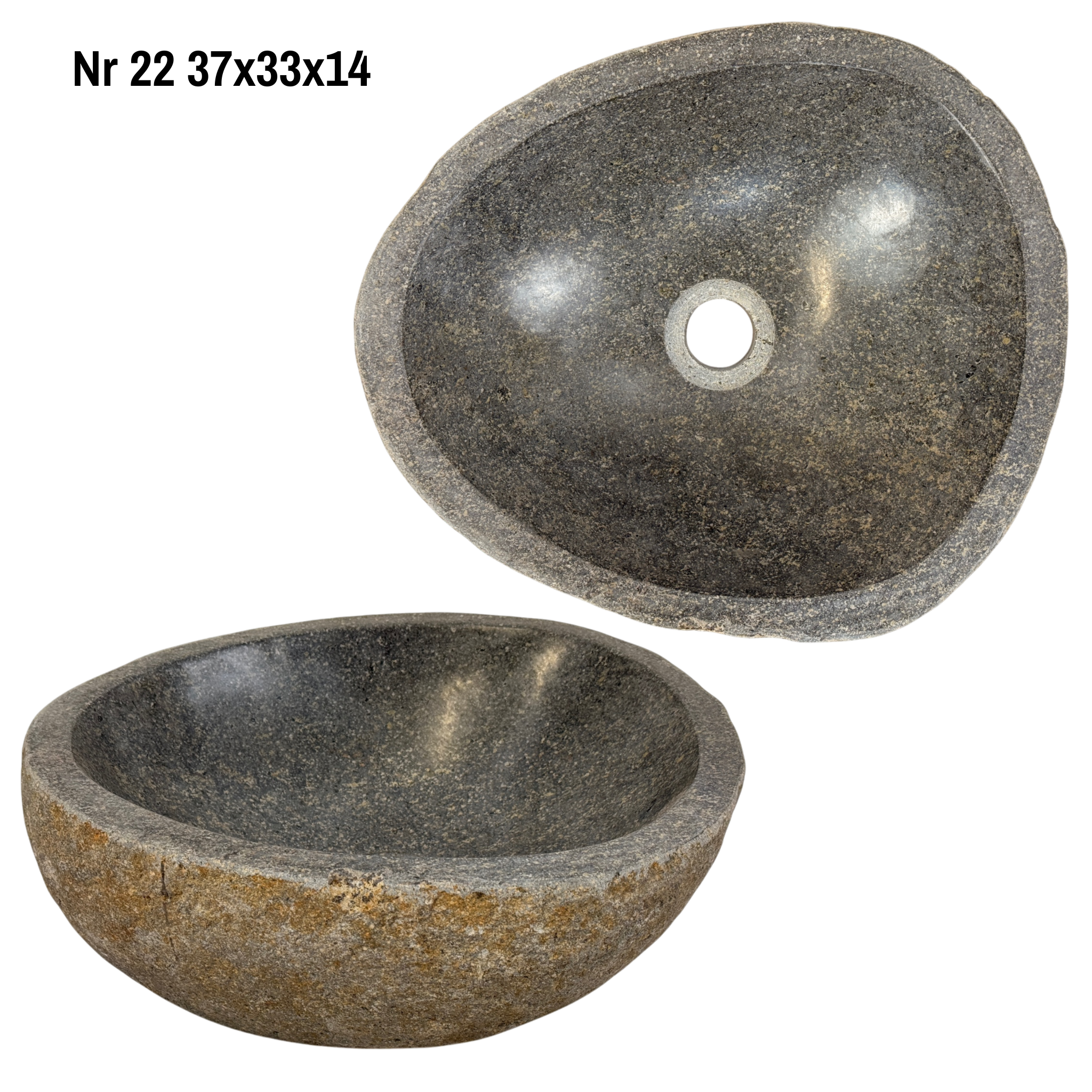 Natural stone washbasin - bathroom toilet countertop washbasin wash bowl - unique - boulder stone solid 