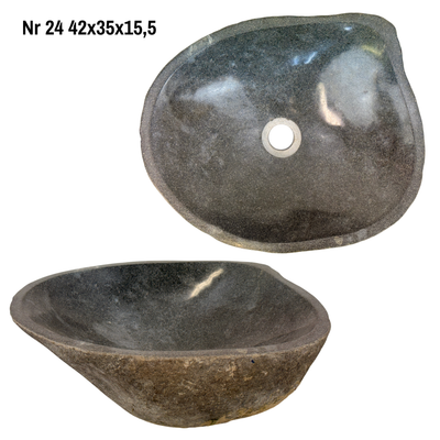Natural stone washbasin - bathroom toilet countertop washbasin wash bowl - unique - boulder stone solid 
