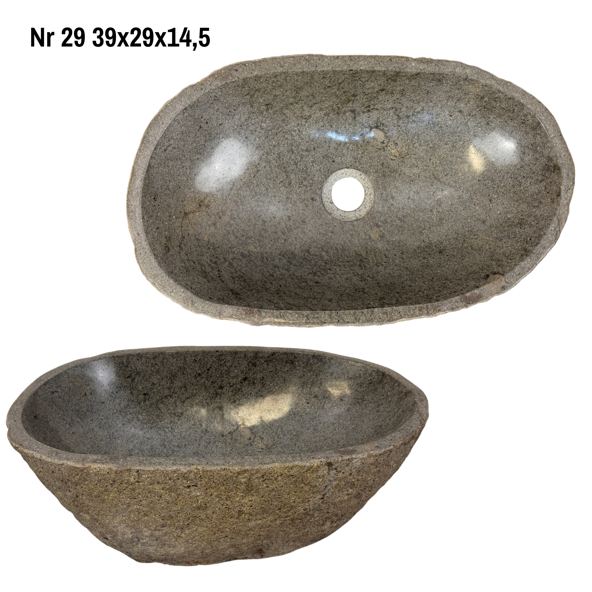 Natural stone washbasin - bathroom toilet countertop washbasin wash bowl - unique - boulder stone solid 