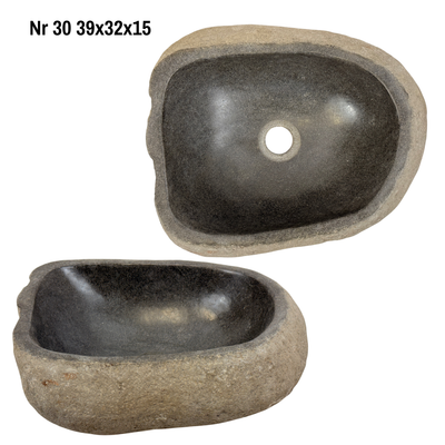 Natural stone washbasin - bathroom toilet countertop washbasin wash bowl - unique - boulder stone solid 