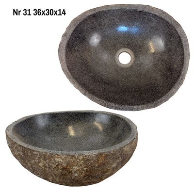 Natural stone washbasin - bathroom toilet countertop washbasin wash bowl - unique - boulder stone solid 