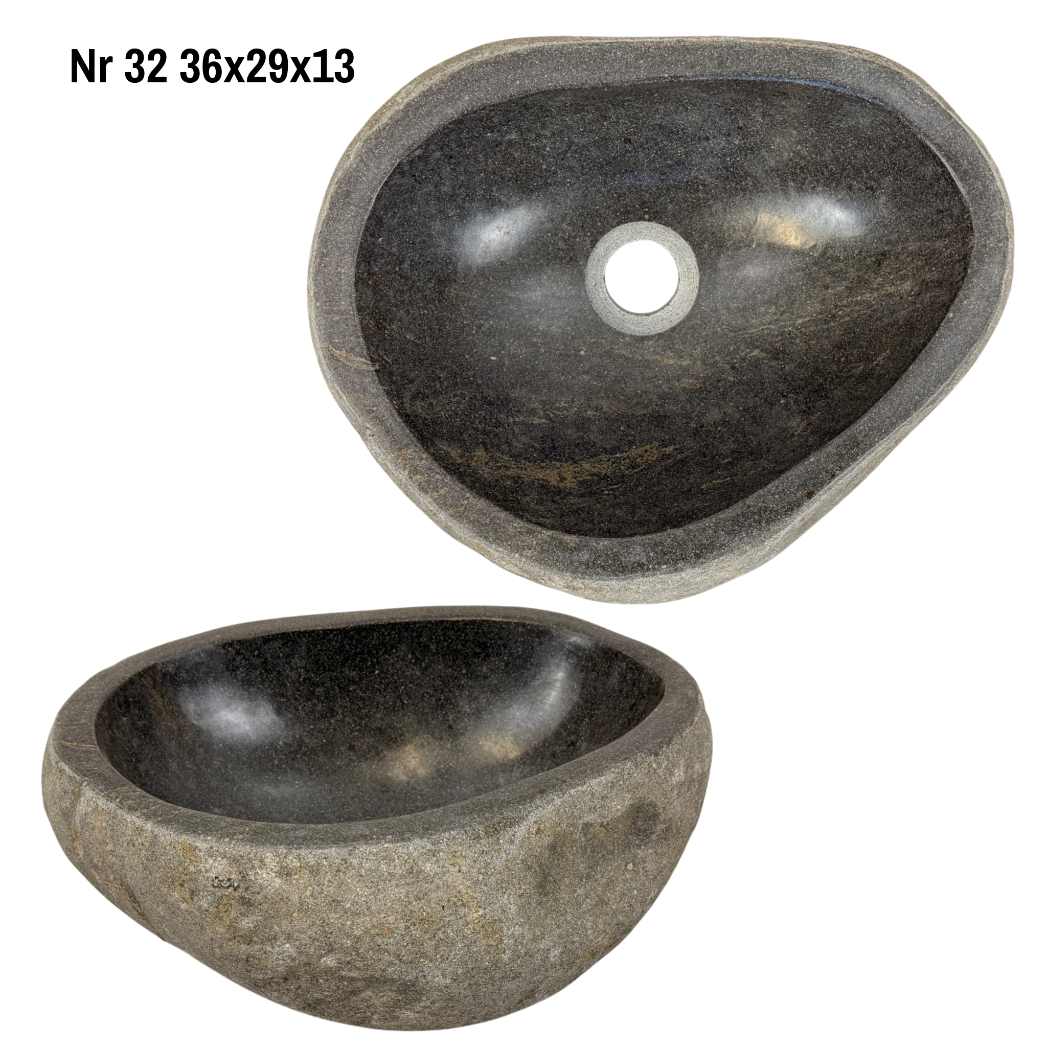Natural stone washbasin - bathroom toilet countertop washbasin wash bowl - unique - boulder stone solid 