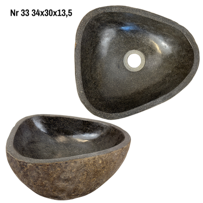 Natural stone washbasin - bathroom toilet countertop washbasin wash bowl - unique - boulder stone solid 