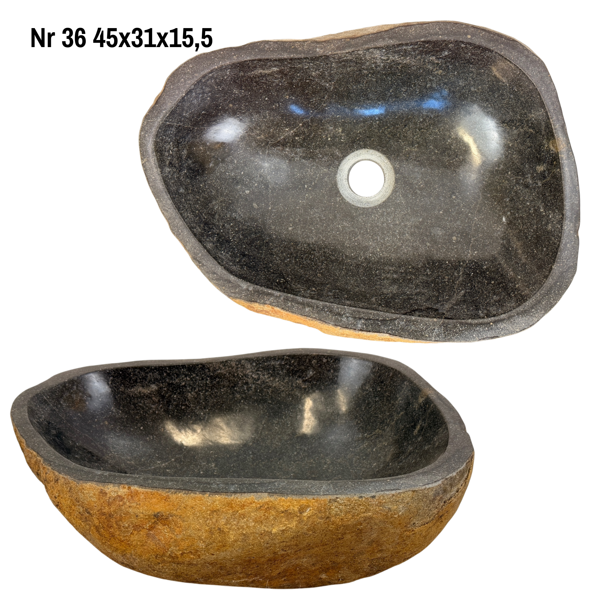 Natural stone washbasin - bathroom toilet countertop washbasin wash bowl - unique - boulder stone solid 