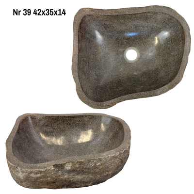 Natural stone washbasin - bathroom toilet countertop washbasin wash bowl - unique - boulder stone solid 