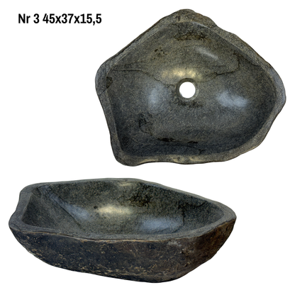 Naturstein Waschbecken - Badezimmer Toilette Aufsatzwaschbecken Waschschale - Einzigartig - Findling Stein Massiv