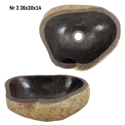 Natural stone washbasin - bathroom toilet countertop washbasin wash bowl - unique - boulder stone solid 