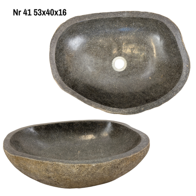 Natural stone washbasin - bathroom toilet countertop washbasin wash bowl - unique - boulder stone solid 