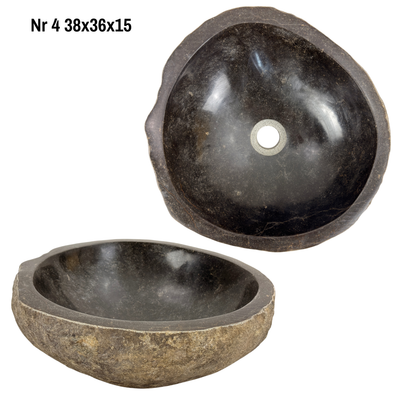 Natural stone washbasin - bathroom toilet countertop washbasin wash bowl - unique - boulder stone solid 