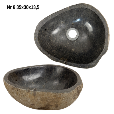 Natural stone washbasin - bathroom toilet countertop washbasin wash bowl - unique - boulder stone solid 