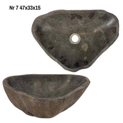 Lavabo en pierre naturelle - lavabo à poser pour salle de bain - unique - pierre de rocher solide