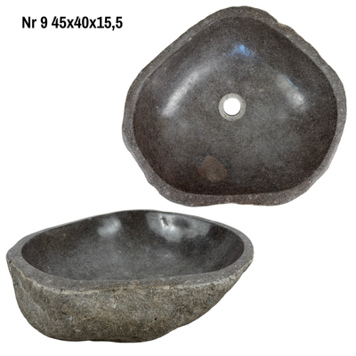Naturstein Waschbecken - Badezimmer Toilette Aufsatzwaschbecken Waschschale - Einzigartig - Findling Stein Massiv