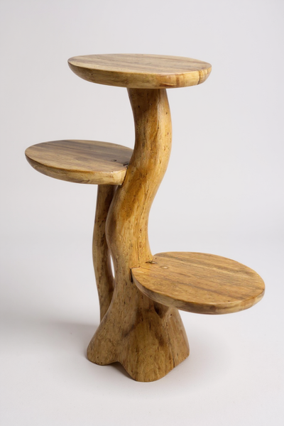 Teak shelf – Natural design with unique wood grain – Versatile home accessory for plants, books &amp; decorations – Various sizes