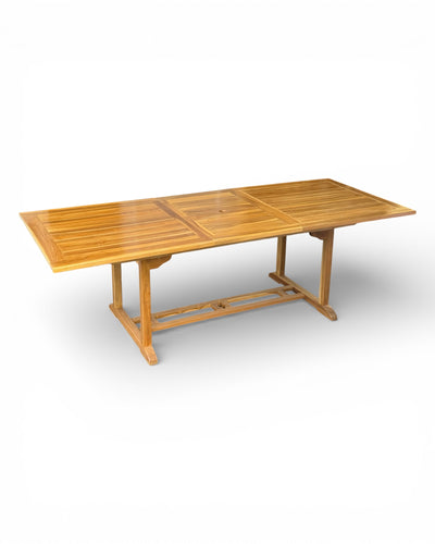 Extendable Rectangular Teak Garden Table – Unique Piece with Natural Elegance for Garden, Terrace, and Conservatory – Teak Wood – 180 cm to 240 cm x 100 cm x 75 cm