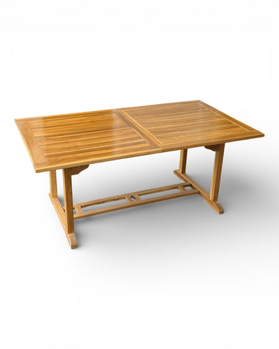 Extendable Rectangular Teak Garden Table – Unique Piece with Natural Elegance for Garden, Terrace, and Conservatory – Teak Wood – 180 cm to 240 cm x 100 cm x 75 cm