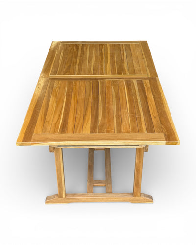 Extendable Rectangular Teak Garden Table – Unique Piece with Natural Elegance for Garden, Terrace, and Conservatory – Teak Wood – 180 cm to 240 cm x 100 cm x 75 cm