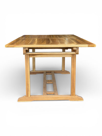 Extendable Rectangular Teak Garden Table – Unique Piece with Natural Elegance for Garden, Terrace, and Conservatory – Teak Wood – 180 cm to 240 cm x 100 cm x 75 cm