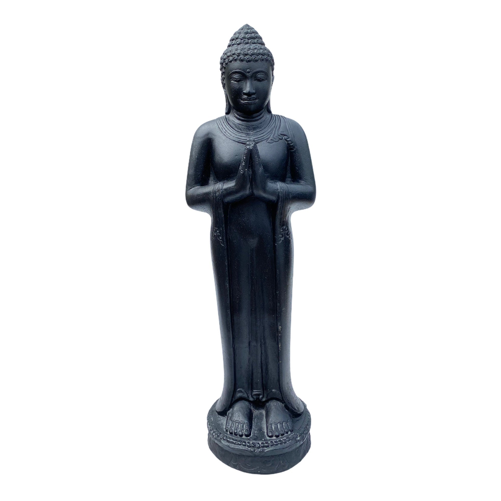 Statue de Bouddha - Décoration de jardin Décoration de chambre - Figurine en pierre moulée Résistant aux intempéries - Mélange de pierre de lave et de sable - 120 cm de hauteur