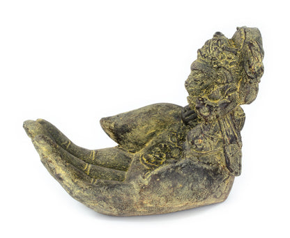 Sculpture de main de Ganesh - Décoration de pièce décorative Porte-savon Bâtons d'encens - Divinité hindoue de la bonne chance - Éléphant jaune - 13x9x15 cm