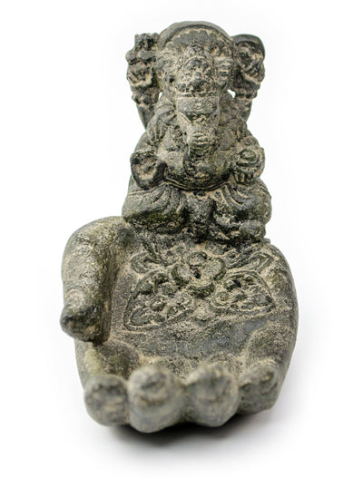 Ganesha Hand Sculpture - Decorative Room Decoration Soap Dish Incense Sticks - Hindu Deity of Good Luck - Elephant Grey - 13x9x15 cm