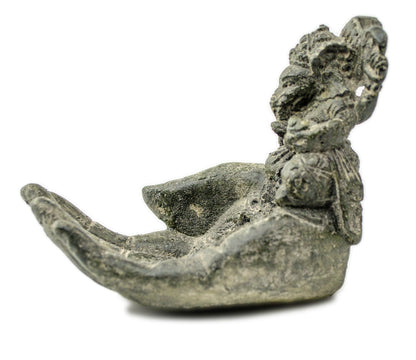 Ganesha Hand Sculpture - Decorative Room Decoration Soap Dish Incense Sticks - Hindu Deity of Good Luck - Elephant Grey - 13x9x15 cm