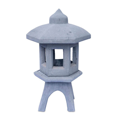 Garden Lantern - Decorative Garden - Japanese Stone Lantern Weatherproof - Stone Mixture 3-Piece Gray - 80x51x51 cm
