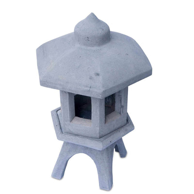Garden Lantern - Decorative Garden - Japanese Stone Lantern Weatherproof - Stone Mixture 3-Piece Gray - 80x51x51 cm