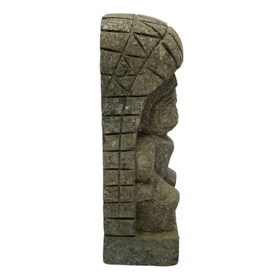 Tiki "Ku" Figure - Garden Indoor Decoration - Hawaii God of War Statue - Limestone - 30x12.5x9 cm